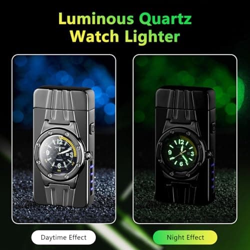 TIKIUKI Plasma Windproof Lighter Luxury Rechargeable Flameless Windproof Arc Lighter Vintage Lighters for Candles, Fireworks, Camping, Hiking, Adventure(Dark ice red) - Thumbnail 3