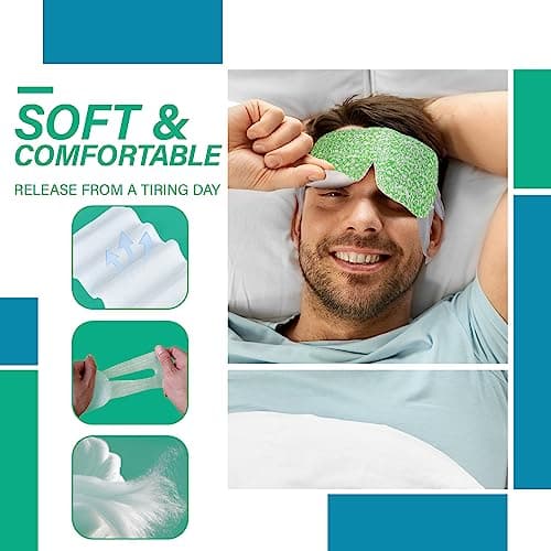 16 Packs Steam Eye Mask,Warm Eye Compress for Dry Eyes Sleep Mask,Hot Auto Heated Eye Masks Relaxing Items for Women Moist Heat for Eyes Soothing Eye Fatigue,Disposable EyeMask for SPA Essentials - Thumbnail 6