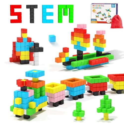 Hiwawind 40pcs Magnetic Blocks -Ideal Gifts for 3 4 5 6 Year Old,STEM Learning Toys for 3-5 Year Old Boys & Girls, Safe & Strong Building Blocks with ASMR Sounds,Classroom Must Haves - Image 1