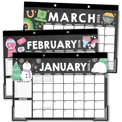 Hadley Designs Large Teacher Desk Calendar 2026-2027 - Desktop Calendar 2026, 18-Month Desk Calendars for Home, Office & Classroom, Cute Classroom Must Haves, Teacher Appreciation Gifts