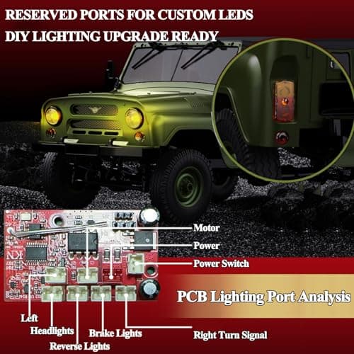 XMFHANG 1:12 Scale 4WD RC Truck, RC Crawler with Proportional Steering & Throttle, Realistic Military Off-Road Truck Model, Metal Chassis Frame, 2.4GHz Remote Control Toy for Adults & Kids Green - Thumbnail 3