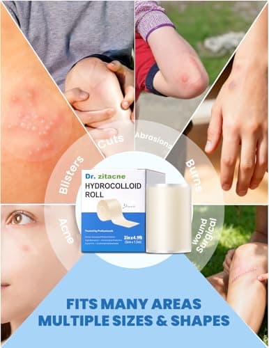 Hydrocolloid Roll for Wound Care & Acne, Pimple Patch Roll, Cut-to-Size Hydrocolloid Bandages, Waterproof, Absorbs Pus, Flexible, Clean & Easy to Use, First Aid for Acne, Cuts & Blisters (2in × 4.9ft) - Thumbnail 4