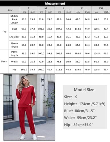 Marvmys Women 2 Piece Fall Sets Long Sleeve Tracksuits Fashion Travel Outfits Lounge Set for Ladies Burgundy L - Thumbnail 6