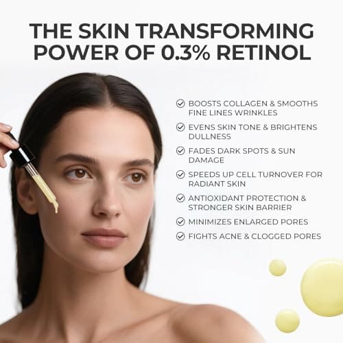 SKINERSE Retinol Serum for Face, Anti Aging Serum, Retinoid Collagen with Vitamin E Resurfacing Facial Rapid Fine Lines Repair, Brightening Pore Minimizer for Face Daily Skin Care Treatment 1oz - Thumbnail 2