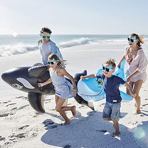 JAKADYUKS Shark Glasses Party Favors, 6pcs Hawaiian Shark Photo Booth Props Tropical Summer Beach Ocean Pool Party Supplies Shark Birthday Party Decorations Return Gifts Eyeglasses - Thumbnail 3