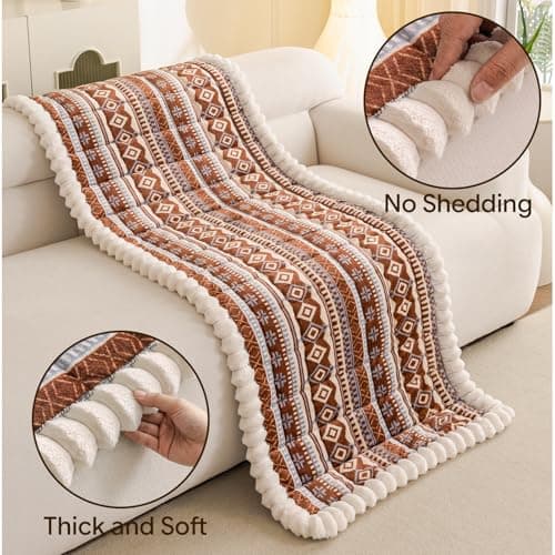 FUANGUI Couch Covers for Dogs Washable, Sofa Cover with Straps for 3 Cushion Couch,Non-Slip Pet Couch Protector for Sectional & Leather Sofa, 1PC (Coffee, 27.6" x 82.7") - Thumbnail 4