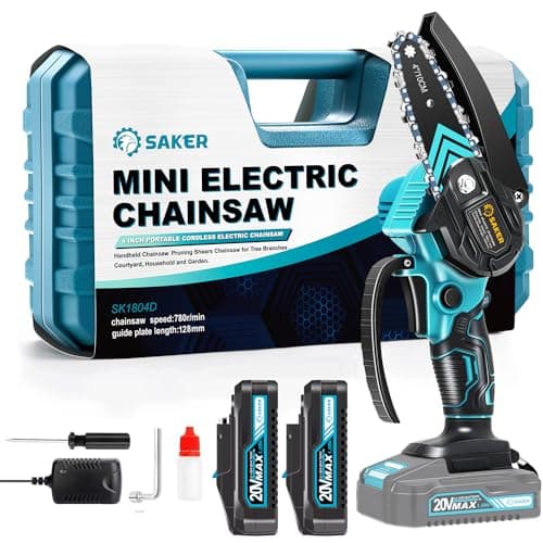 Saker Mini Chainsaw,Portable Electric Chainsaws Cordless,Small Handheld Chain Saw Pruning Shears Chain Saws for Tree Branches,Gifts for for Men Husband Women,Courtyard and Garden - Image 1