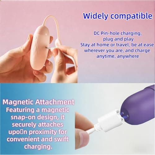 Rlissfiose 2Pack 2.65ft (80cm) USB-A 7MM Magnetic Replacement Charger Cable &18MM DC Charging Port (2.5MM) Set to Magnetic&DC Cord for Rose Charger Toys,Massagers, Cleansers Electronics - Thumbnail 3