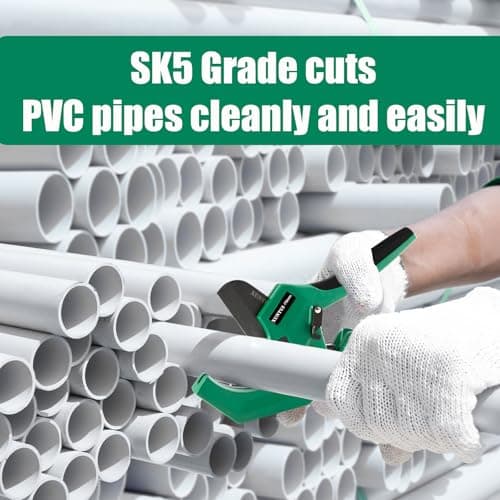 XUNTUI 75mm PVC Pipe Cutter, Ratchet Pipe Cutter, Dark Green - Thumbnail 6