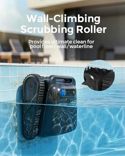 OUCAXIA Y50P Robotic Pool Cleaner for Inground & Above Ground Pools, Wall-Climbing Automatic Pool Vacuum for Waterline Floor Wall Cleaning Up to 2200sq.ft, 4L Large Filter Box, APP Control - Thumbnail 3