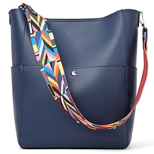 BROMEN Handbags for Women Bucket Bags Vegan Leather Purses and Handbags Crossbody Purse Navy