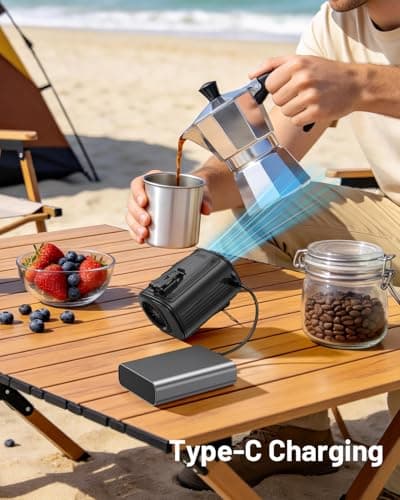 W & O Portable Fan Rechargeable,Personal Waist Clip on fan 4 Speeds & Flashlight Hands-FreeHanging Neck Fan, 20H Cooling For Outdoor Camping Travel (Black) - Thumbnail 6