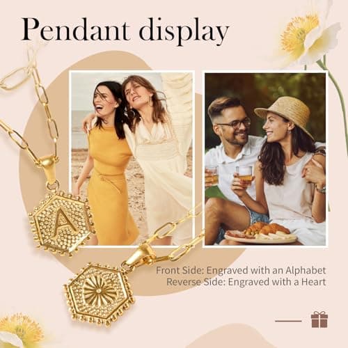 PNNY AMDA Initial Necklace for Women: 18K Gold Plated Paperclip Chain Layering Letter Name Pendant – Layered Necklace Trendy Jewelry Gifts (K) XL-SLTZM-K - Thumbnail 4