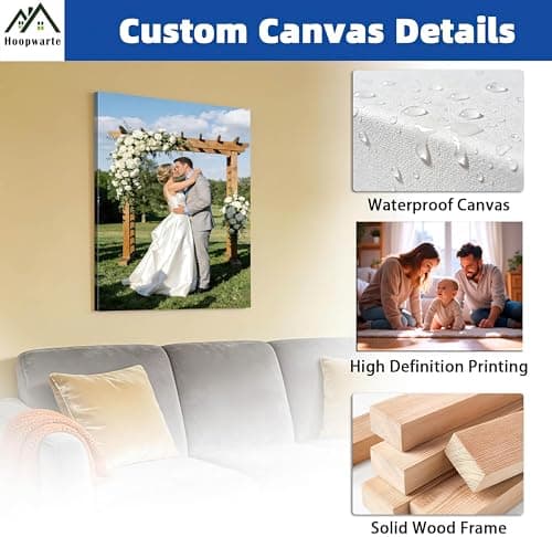 Hoopwarte Custom Canvas Prints with your Photos Framed Wall Art-Personalized Printing Photo to Canvas - Home Decor Gifts - Ready to Hang(8L“x12W 20x30cm) - Thumbnail 4