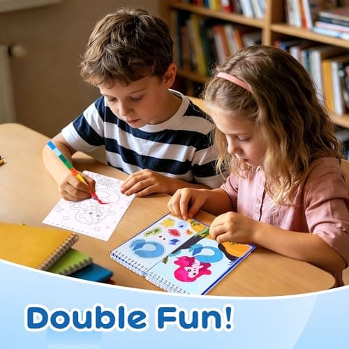 YPLUS Mermaid Sticker Books for Kids Ages 3-5, Toddlers 2 in 1 Stickers & Coloring Kit with Crayons - DIY Arts and Crafts, Educational Travel Toys for Girls, Road Trip Essentials & Birthday Gifts - Thumbnail 4