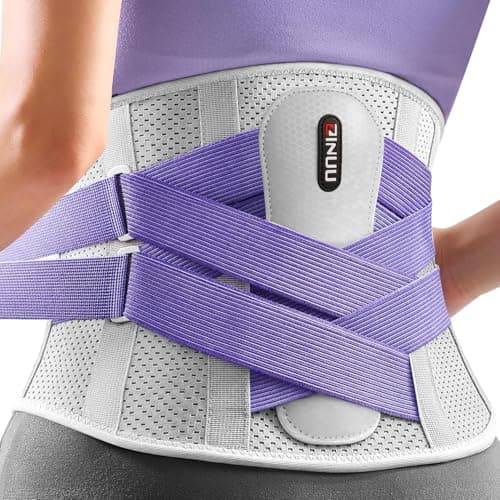 Dual X-Back Brace for Lower Back Pain Women with Bionic Support System, 7 Stays Powerful Adjustable Lumbar Support Belt, Back Support Belt with 3D Pad, Breathable Back Support Brace with Adjustable Strap for Sciatica, Herniated Disc, Scoliosis, Work, L - Image 1