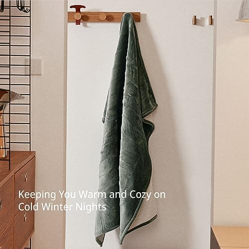 GOTCOZY Heated Blanket Electric Throw 50''X60''- Soft Silky Plush Electric Blanket with 4 Heating Level & 3 Hour Auto Off Heating Blanket, ETL Certified Machine Washable (Green) - Thumbnail 6