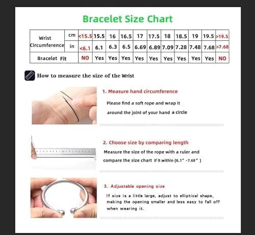 BOLAGTIER Stainless Steel Twisted Cable Wire Bracelets Adjustable Open Cuff Bangle Bracelet Vintage Jewelry Gift for Women (C-Silver) - Thumbnail 6
