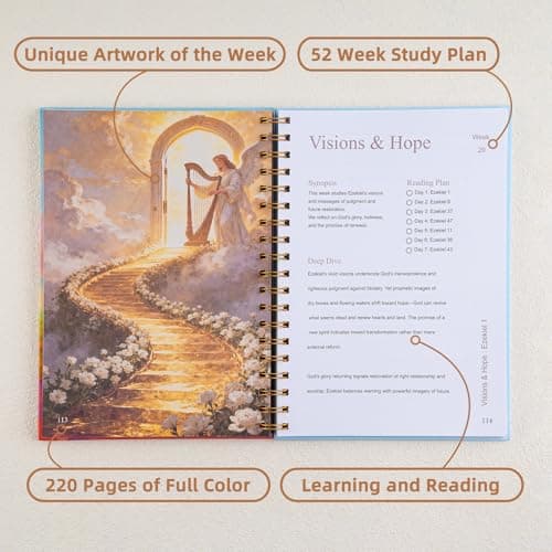 Russel Molly: A Journey Through Scripture — A 52-Week Bible Study & Daily Reading Plan, Spiritual Companion & Journal for Women & Teens, Christian Gifts and Bible Study Supplies, Hardcover Spiral-Bound Book(6.9" x 9.8") - Thumbnail 5