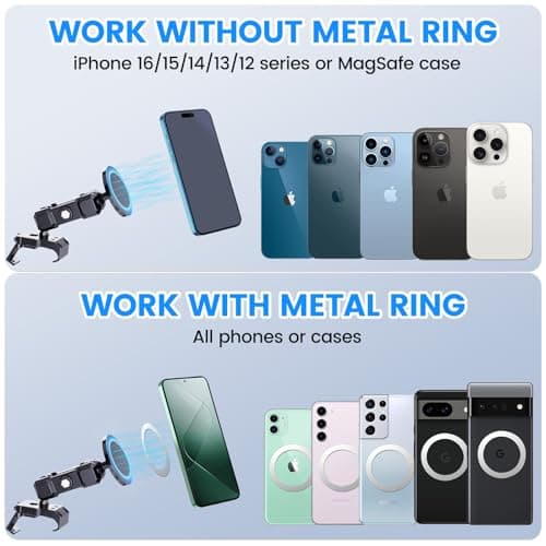 DIAMOOKY Upgraded Metal Phone Mount for Jeep Wrangler JL JLU 2018-2023 and Gladiator JT 2020-2023 Magnetic Phone Holder Dash Mount System Kit Dashboard Accessories Driver Side (Not for 4xe & 2024+) - Thumbnail 5