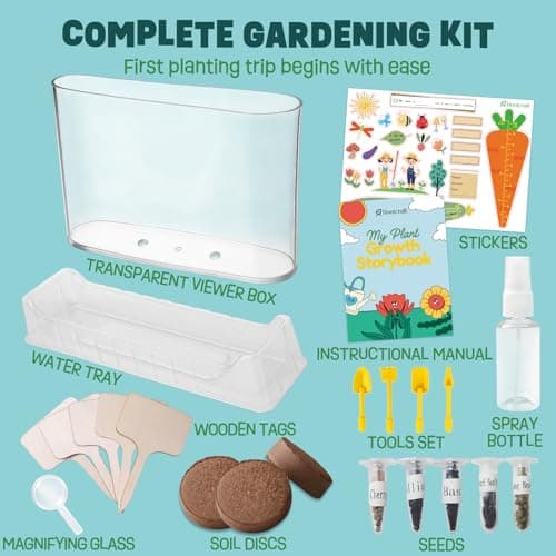 Root Viewer Kit for Kids - Science STEM Toys with Fun Stickers & Storybook, Craft Planting Kits for Ages 4-12, Birthday Gifts for Girls & Boys 4 5 6 7 8 9 10 Year Old(A Size) - Thumbnail 3