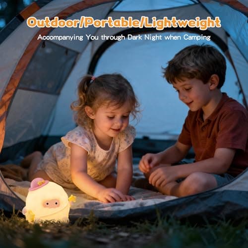 Baby Night Light, Touch Control Rechargeable Nursery Lamp with Dimmable Soft Light, Portable 3 Brightness Level and 7 Colors LED Nightlight for Kids Room, Breastfeeding, Sleep - Thumbnail 6