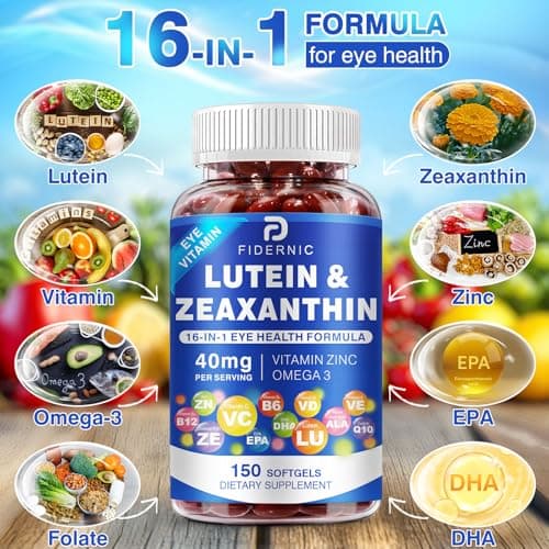 Lutein and Zeaxanthin Supplement - AREDS 2 Plus+  Eye Vitamins, 40 mg Lutein & 8 mg Zeaxanthin with Vitamins C, E, Zinc, Omega-3 & CoQ10 for Blue Light Protection, Eye Health Support  - 150 Softgels - Thumbnail 4
