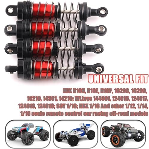 Oil-Fill Shock Absorbers for 1/14 1/16 1/12 RC Cars, 75mm & 81mm Hydraulic Suspension Kit, DIY Refillable Dampers with Alloy Body, Compatible for MJX, HSP, WLtoys, SCY, FMS, Traxxas (Oil Not Included) - Thumbnail 3