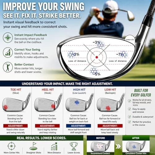 68 Pcs Golf Mat Tees Set, Mix Sizes Rubber Tees for Simulator & Hitting Mats, Golf Swing Training Aid with Impact Tape and Bamboo Tee for Beginners & Pro Golfers Indoor or Driving Range Practice - Thumbnail 5