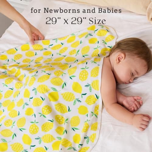 2 Pack Baby Hooded Towel,Viscose for Bamboo Baby Bath Towels Soft for Newborn, Baby Girls Shower Gifts, Bath Essential for Toddlers Girls (Lemon, 29”x 29”) - Thumbnail 4