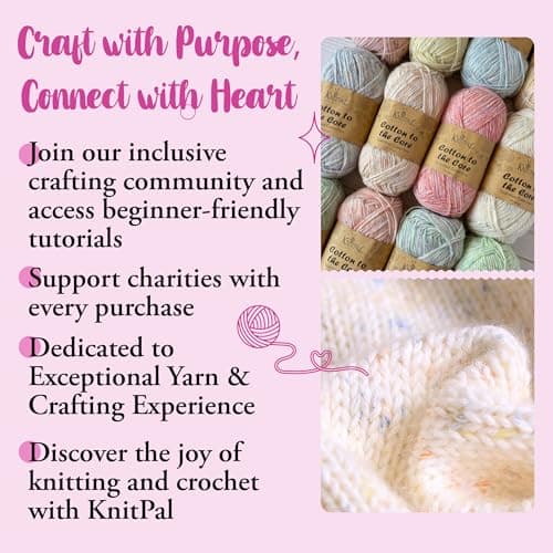 Cotton to The Core Cotton Yarn for Crocheting, 6-Pack (852 Yds / 300G), Free Patterns, Beginners Friendly - Soft Baby Yarn for Knitting - 3 DK Light Worsted Weight - Flamingo Pink - Thumbnail 6
