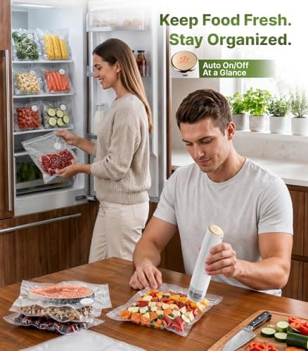 Compact Handheld Vacuum Sealer for Food, Portable Wireless Vacuum Sealer with 60kPa Suction, Dual Modes, Visible Water Reservoir, Includes Complete Set for Food Preservation - Thumbnail 6