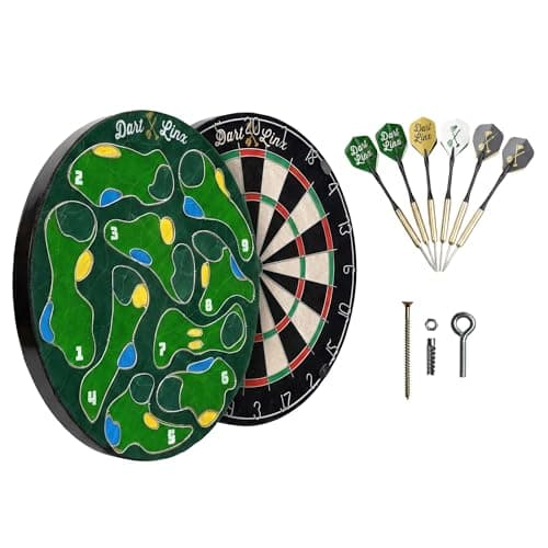 Dart Linx Ultimate Dart Board & Golf Game for Home - Perfect Family & Kids Activities, Game Room Decor, Gifts for Boys, Golf Darts Compressed Sisal Board - Thumbnail 4