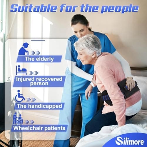 Silimore Gait Belt for Seniors with Handles, Gate Belts Medical with Quick Release Latch - Elderly Physical Therapy Transfer Belt for Lifting Seniors,Patients,Disabled(Blue) - Thumbnail 5