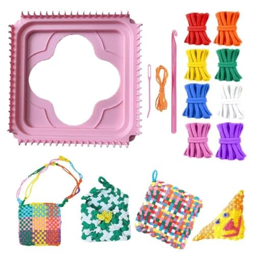 Kaaper Weaving Loom Kit for Beginners Adults, Loom Kit with 192pcs Loops DIY Arts and Crafts for Girls and Boys, Potholder Loom Knitting kit for Beginners (Weaving Loom Kit) - Thumbnail 2