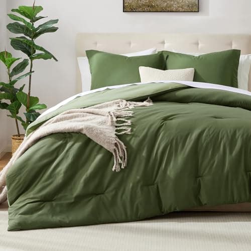 satisomnia Lightweight Green King Size Comforter Set, 3 Piece Comforter King Size - Image 1