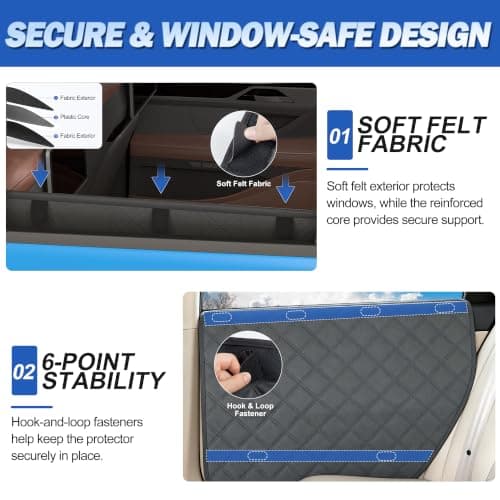 Instraella Dog Car Door Protector, 2 Pack Car Door Covers for Dogs, Anti-Scratch Car Door Protector, Waterproof 600D Oxford Fabric, Secure Fit for Cars, Compact SUVs - Thumbnail 3
