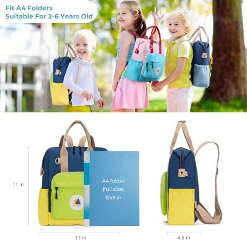 CLUCI Toddler Backpack For Boys, Toddler School Backpack For School & Travel, Small Kids Child Backpacks, Preschool Kindergarten Elementary Diaper bag Daycare Backpack For Kids 2-4（No Velcro） - Thumbnail 2