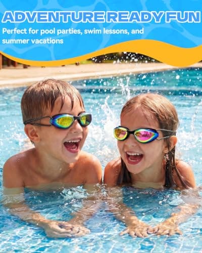 Aegend Swim Goggles Kids 3-14 Anti-Fog Leak-Proof Pool Beach Vacation - Thumbnail 6