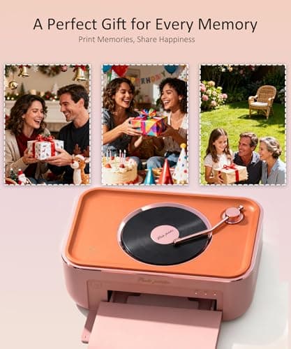 4x6 Photo Printer, Phone Printer with 20 Sheets & 1 Cartridge, AR Video Printing, Wi-Fi Connection, Bluetooth Speaker, Portable Instant Picture Printers for iPhone Android Gift Home Use, CP6000Pink - Thumbnail 2