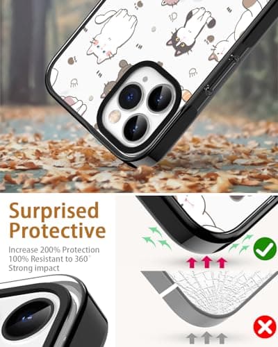 Sholbrak [3 in 1 Designed for iPhone 14 Pro Max Case Cute Cat Pattern Protective Phone Case Cover 6.7" Screen Protector + Camera Lens Protector【2X Military Grade Drop Tested / 6.6ft Drop Protection】 - Thumbnail 3
