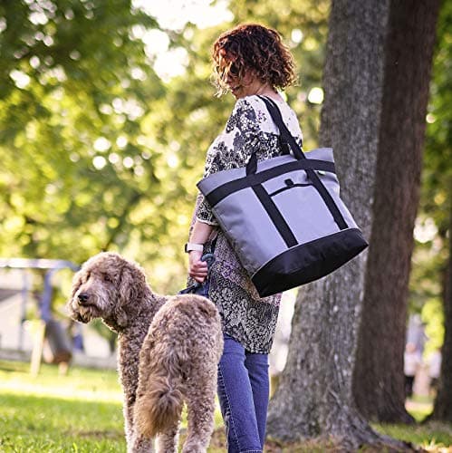 Jumbo Cooler Bag - Heavy Duty Soft Insulated Grocery Bag (Black) - Thumbnail 6