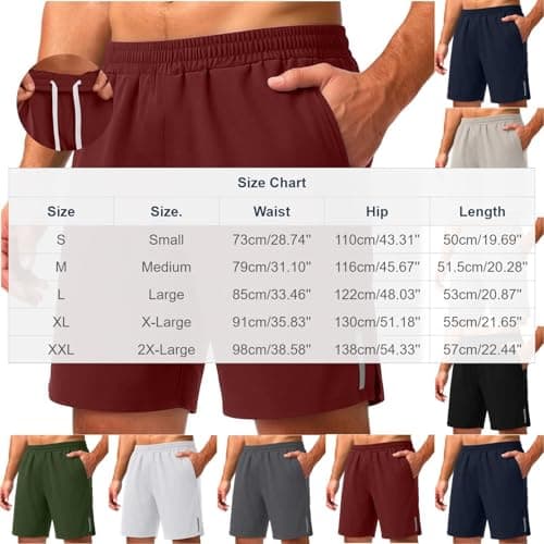 Mens Hiking Shorts with Zipper Pockets & Reflective Strip Lightweight Sweat Shorts Breathable Sun Protetion Clothing Outwear 2026 Stretchy Quick Dry Fitness Clothing Outdoor Running Camping Fishing - Thumbnail 4