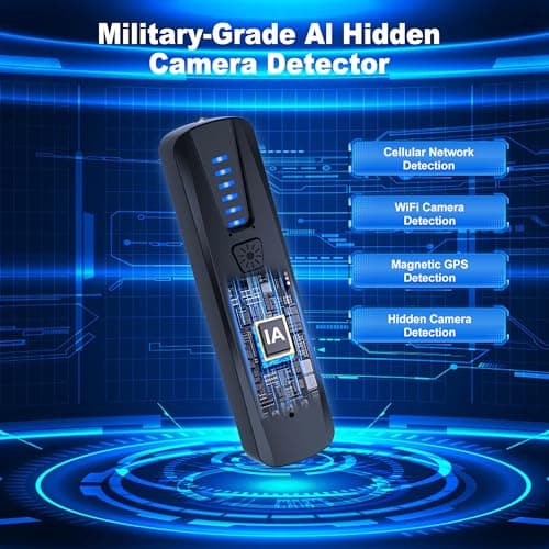 ZHENHAN Hidden Camera & Bug Detector – Portable Anti-Spy Device for GPS Trackers, Wireless Bugs | Travel, Home, Office Security (Black) - Thumbnail 4