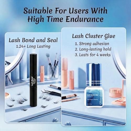 Sensitive Cluster Lash Glue Waterproof – Obeyalash Open Eyes DIY Lash Cluster Glue Strong Hold Eyelash Adhesive for Individual Eyelashes, 2 Week Long Lasting Waterproof for Beginner Friendly(1) - Thumbnail 6