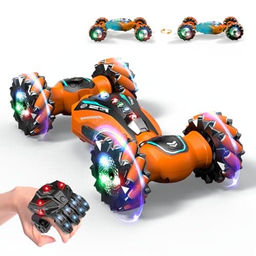MOMONOVA Gesture Sensing RC Stunt Car with Light Music and Mist Spray for Kids 6+, 4WD Off-Road Drift Remote Control Car, 2.4GHz Glove Remote, Rechargeable Toy Vehicle for Boys and Girls Birthday Gift - Image 1
