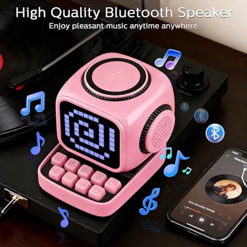 tiffhome Smart Bluetooth Speaker with Wireless Charger Digital Alarm Clocks for Bedrooms - 15W Fast Wireless Charging Station with 3 Modes - Portable Speaker Gifts for Men Women - Thumbnail 3
