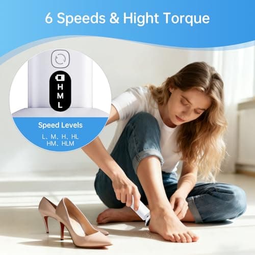 Electric Foot Callus Remover Rechargeable, 6 Speeds Adjustable USB Charging Foot Sander, Portable Electric Foot File Professional Foot Grinder for Dead Skin & Cracked Heel - Thumbnail 5