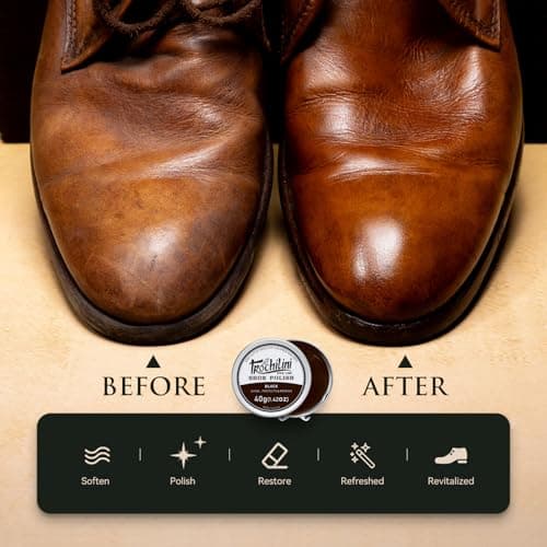 TROCHILINI Shoe Polish Kit Care Set 9PCS Travel-Friendly Shoe Shine Set with Black Brown Shoe Polish for Leather Boot Included Shoes Brush Kit Shoe Crease Protector - Thumbnail 6