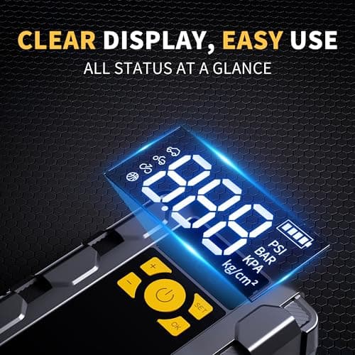 UIBI X5 Car Jump Starter 2000A with Built-in 150PSI Tire Inflator,16000mAh Power Bank & SOS Light for 8.0L Gas/6.0L Diesel Car Truck RV Road Trip Emergency - Thumbnail 5